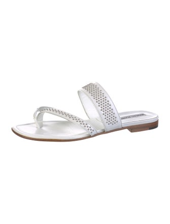 Manolo Blahnik Susa Leather Slides