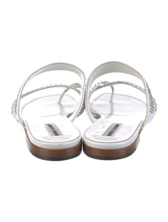 Manolo Blahnik Susa Leather Slides