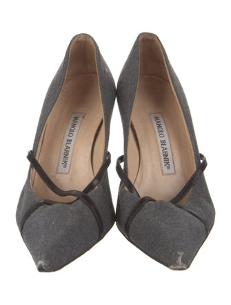 Manolo Blahnik Leather Trim Embellishment Pumps