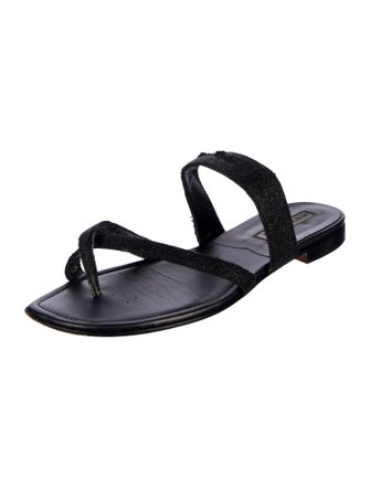 Manolo Blahnik Leather Slides