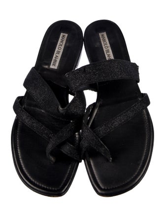 Manolo Blahnik Leather Slides
