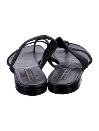 Manolo Blahnik Leather Slides