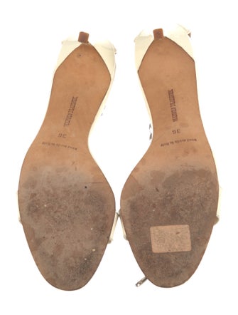 Manolo Blahnik Patent Leather Chain-Link Accents Sandals