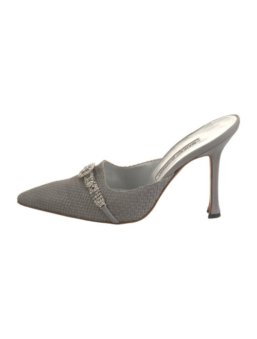 Manolo Blahnik Crystal Embellishments Mules