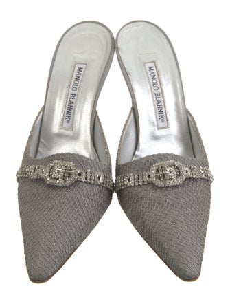 Manolo Blahnik Crystal Embellishments Mules