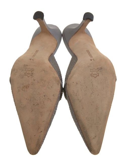 Manolo Blahnik Crystal Embellishments Mules