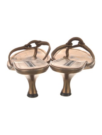 Manolo Blahnik Leather Slides