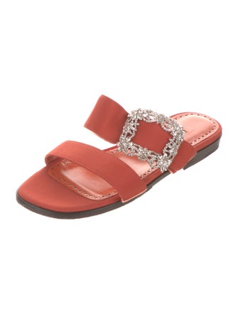 Manolo Blahnik Tituba Satin Slides