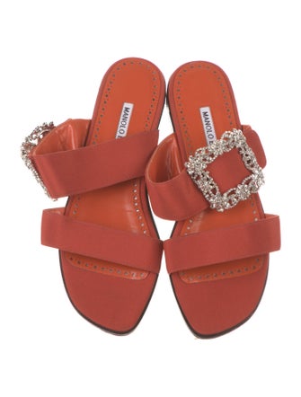 Manolo Blahnik Tituba Satin Slides