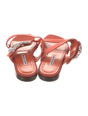 Manolo Blahnik Tituba Satin Slides