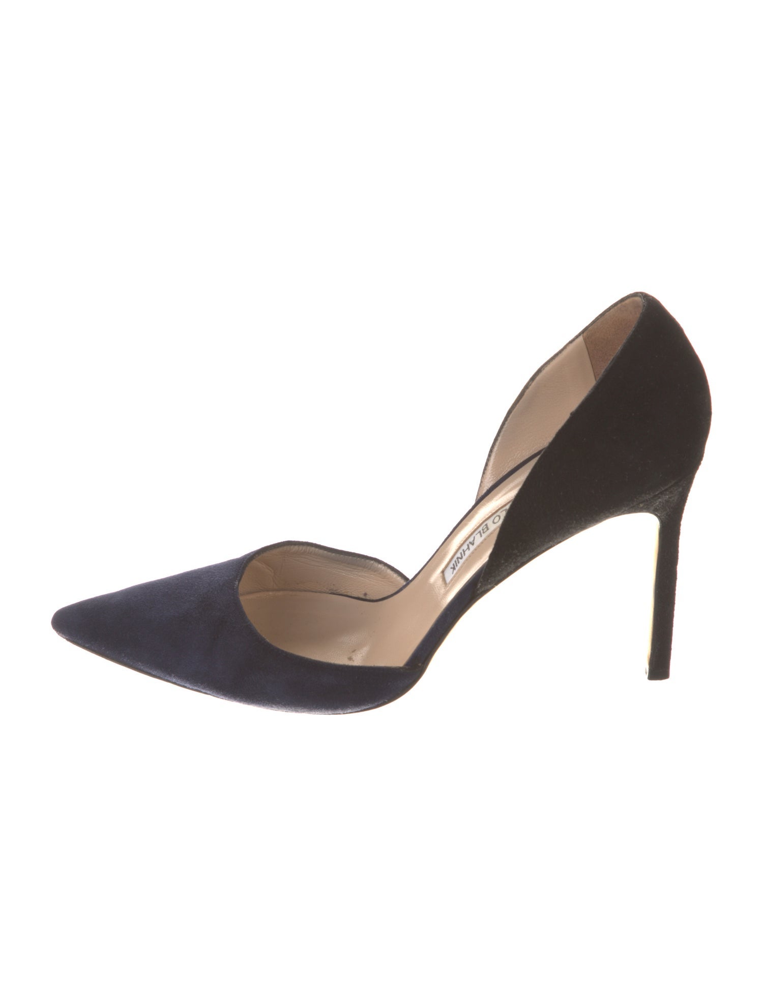 Manolo Blahnik Suede D'Orsay Pumps
