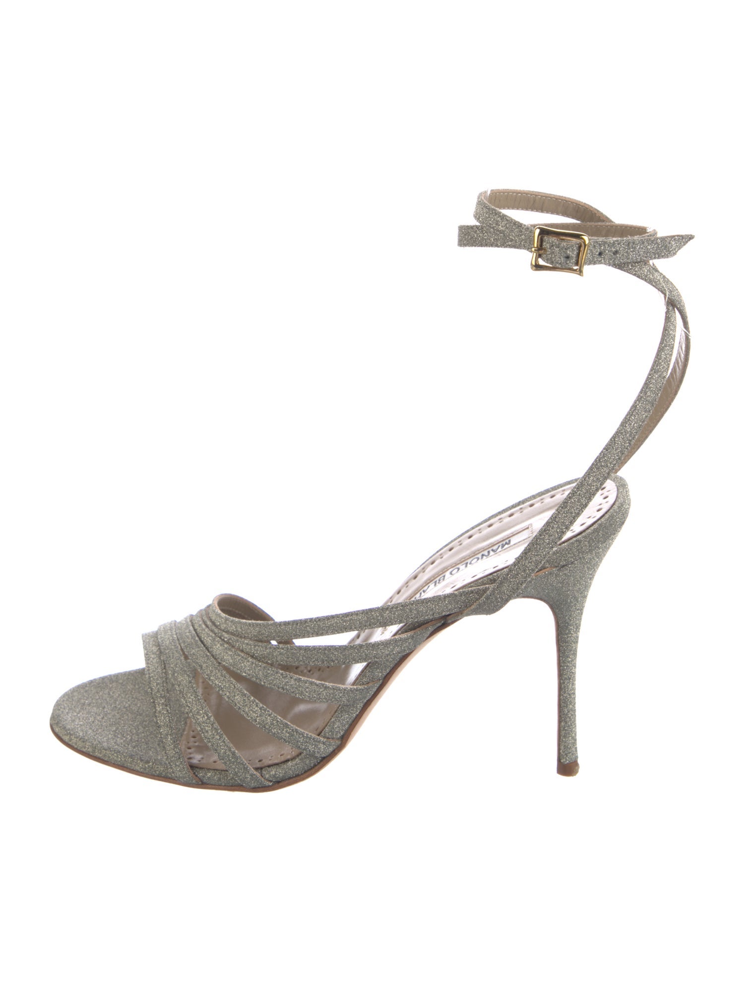 Manolo Blahnik Glitter Glitter Accents Sandals