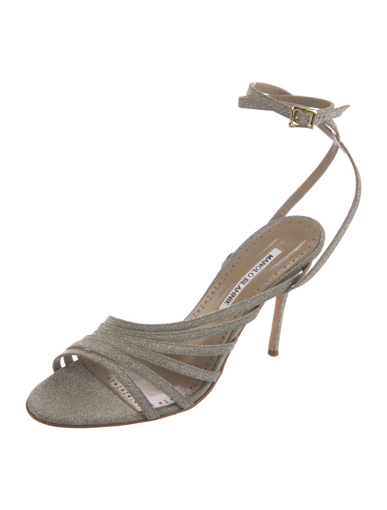 Manolo Blahnik Glitter Glitter Accents Sandals