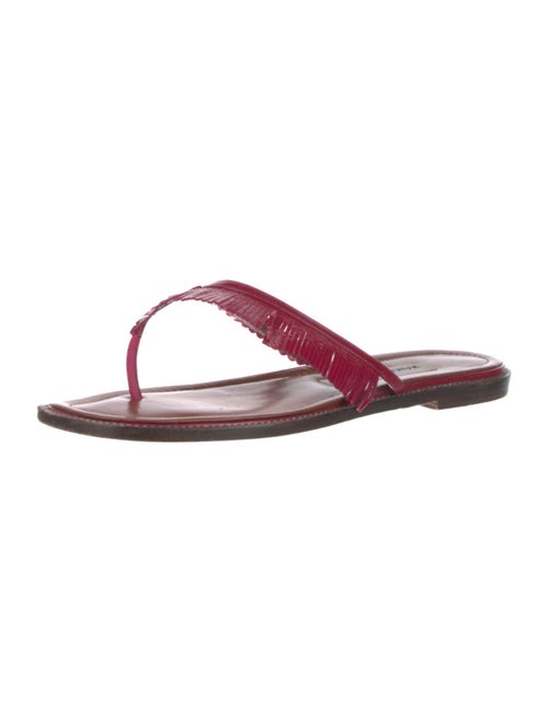 Manolo Blahnik Patent Leather Flip Flops