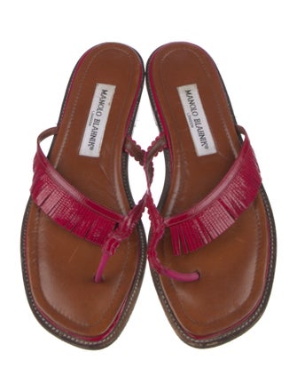 Manolo Blahnik Patent Leather Flip Flops