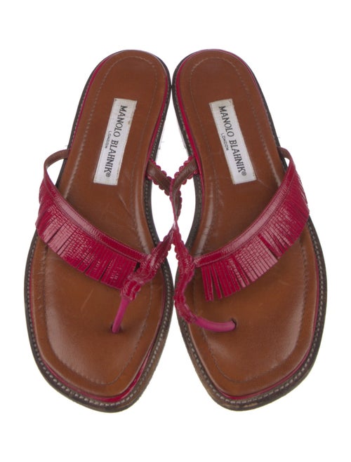 Manolo Blahnik Patent Leather Flip Flops