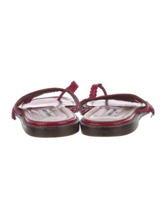 Manolo Blahnik Patent Leather Flip Flops