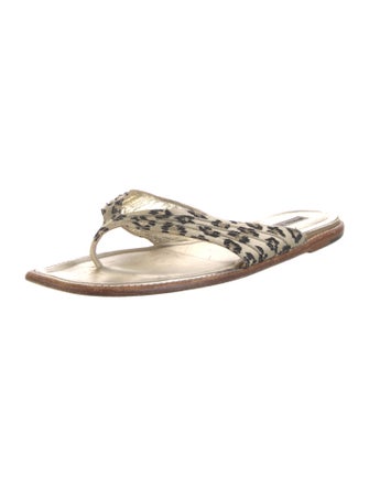 Manolo Blahnik Animal Print Slides