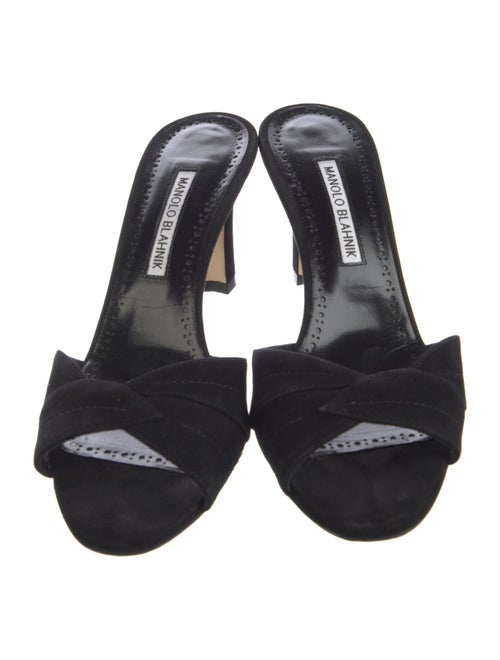 Manolo Blahnik Suede Slides