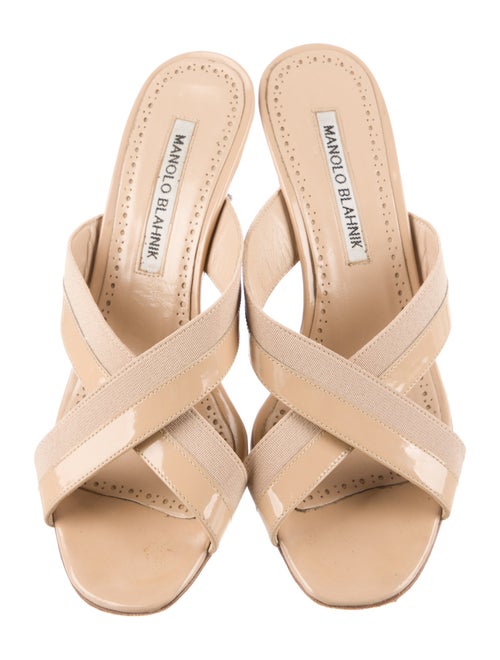 Manolo Blahnik Patent Leather Slides