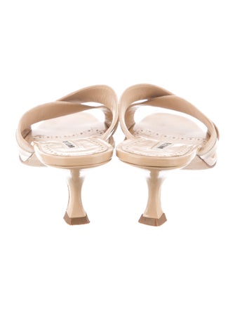 Manolo Blahnik Patent Leather Slides