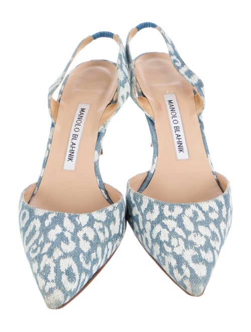 Manolo Blahnik Carolyne Denim Slingback Pumps