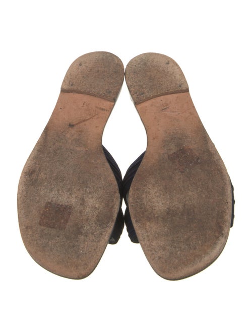 Manolo Blahnik Suede Pleated Accents Slides