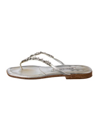 Manolo Blahnik Leather Flip Flops