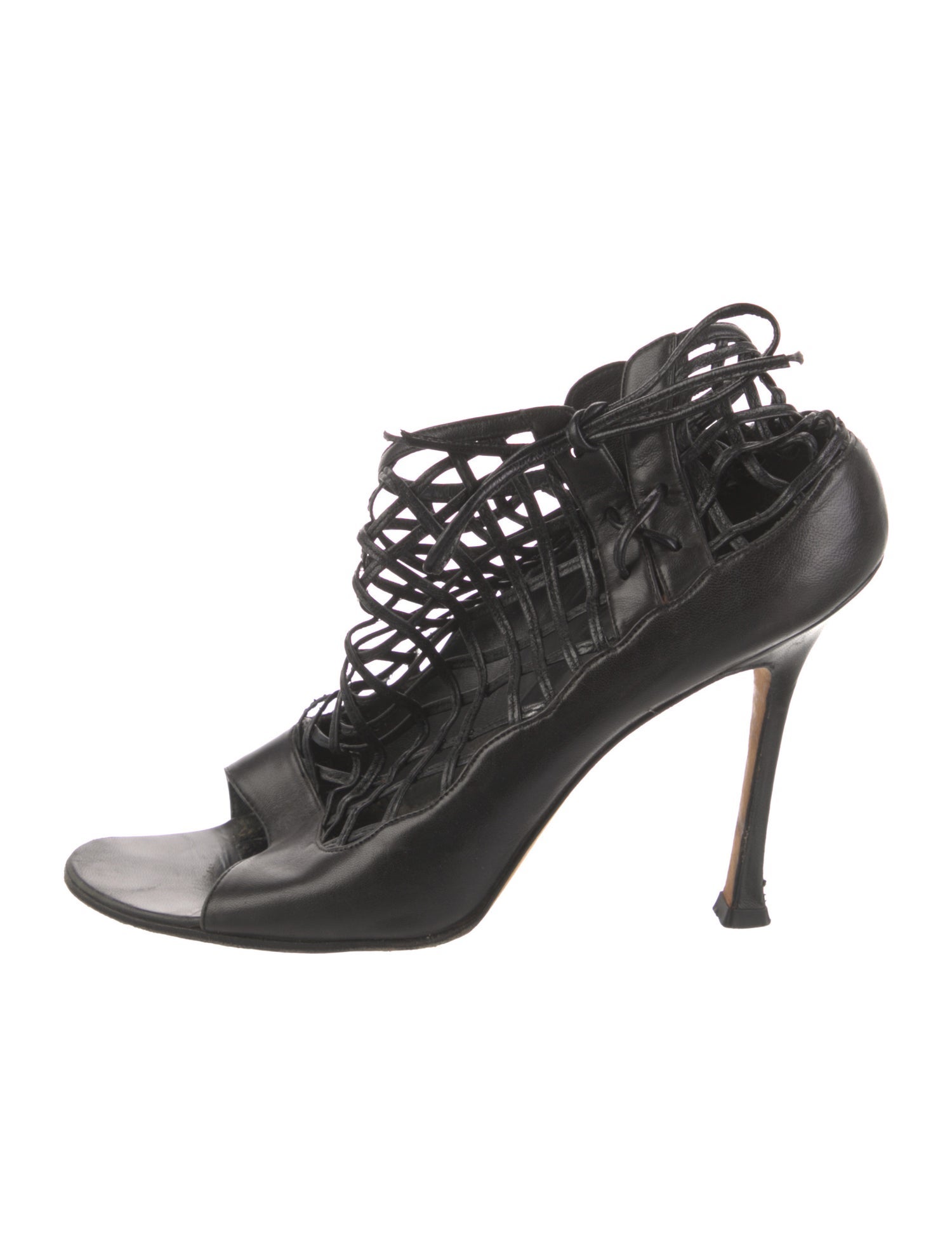 Manolo Blahnik Leather Slingback Sandals