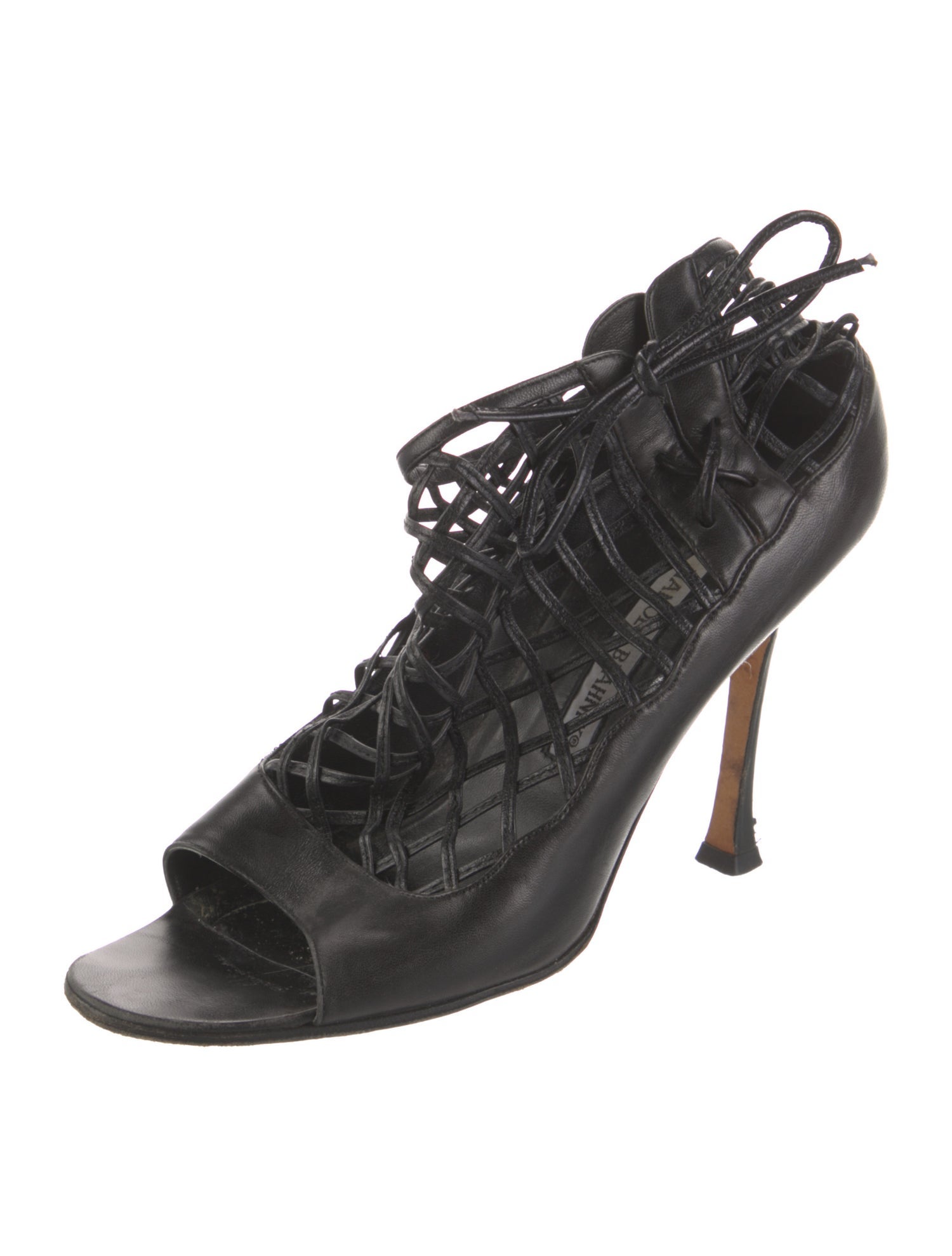 Manolo Blahnik Leather Slingback Sandals