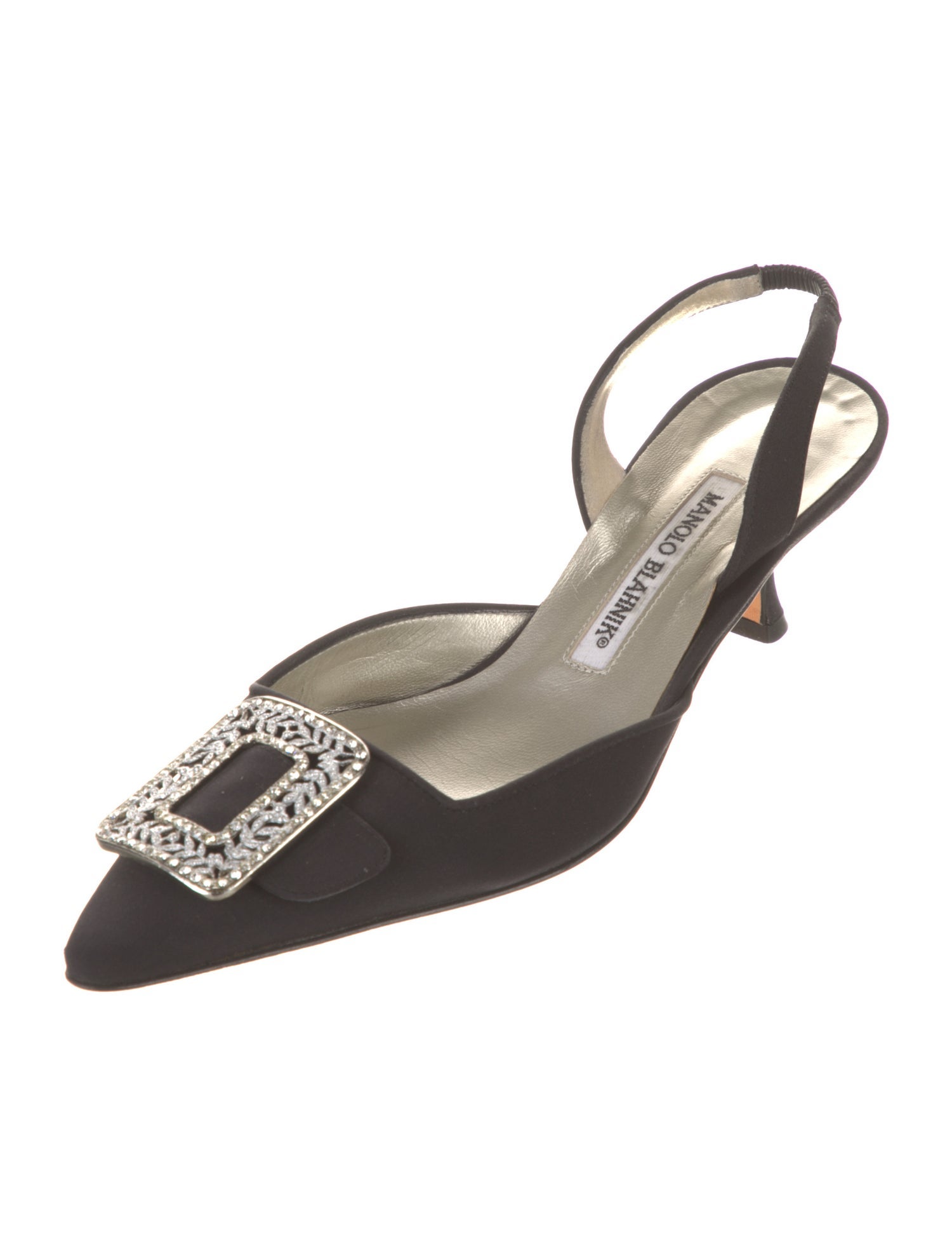 Manolo Blahnik Crystal Embellishments Slingback Pumps