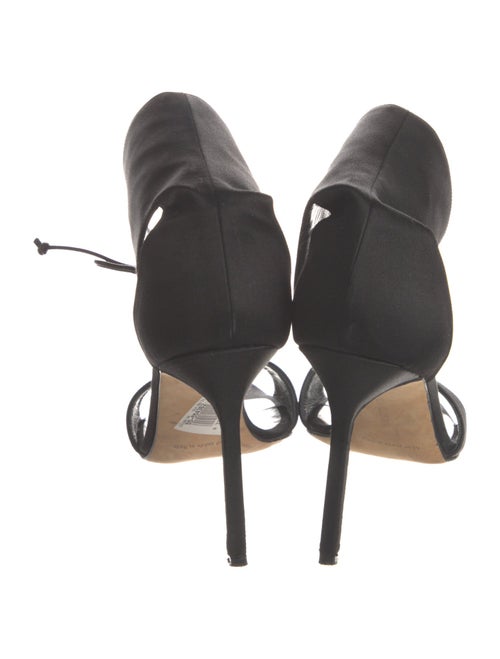 Manolo Blahnik Satin Crystal Embellishments Sandals