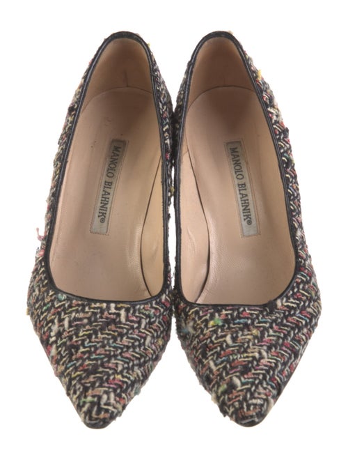 Manolo Blahnik Tweed Tweed Pattern Pumps