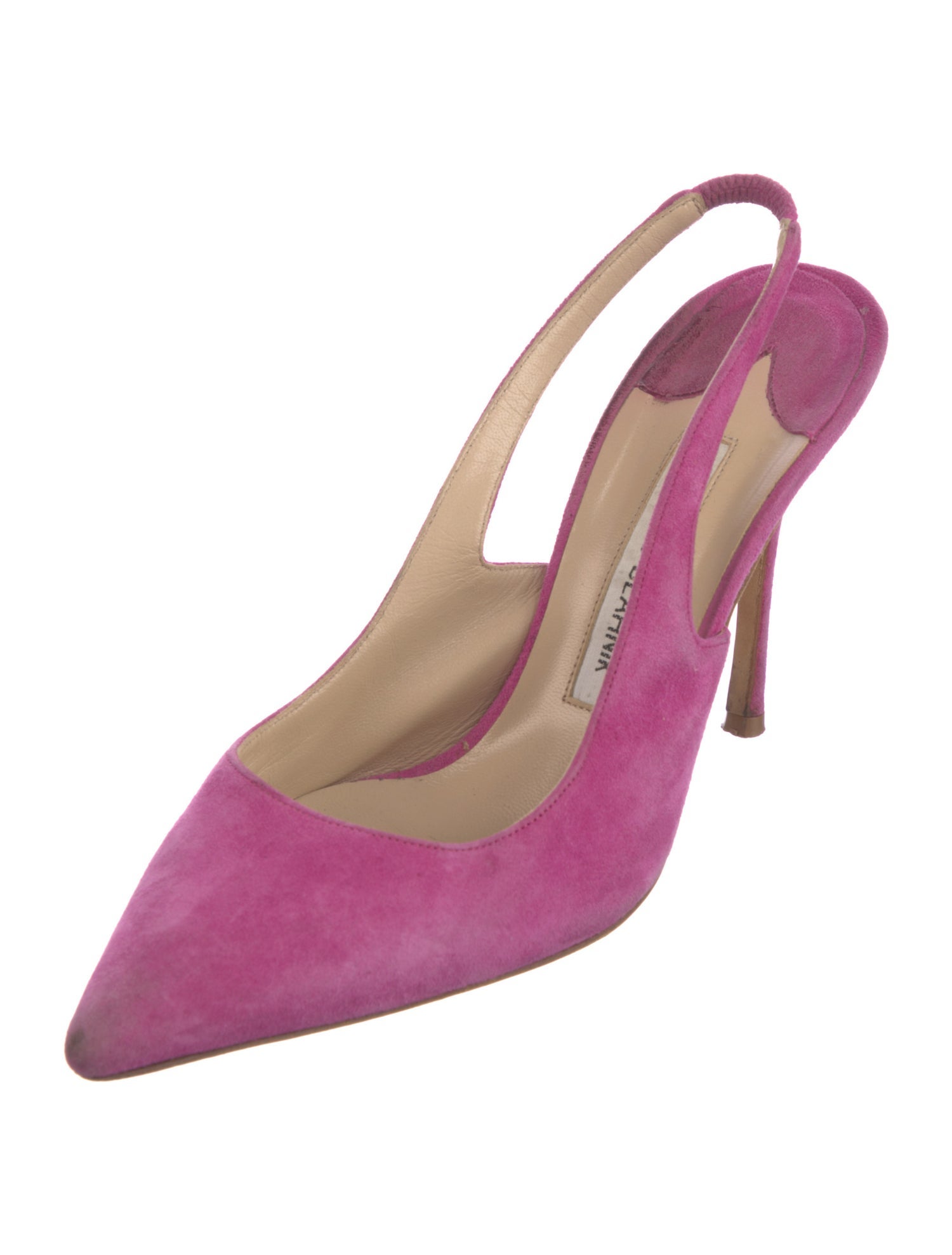 Manolo Blahnik Suede Slingback Pumps