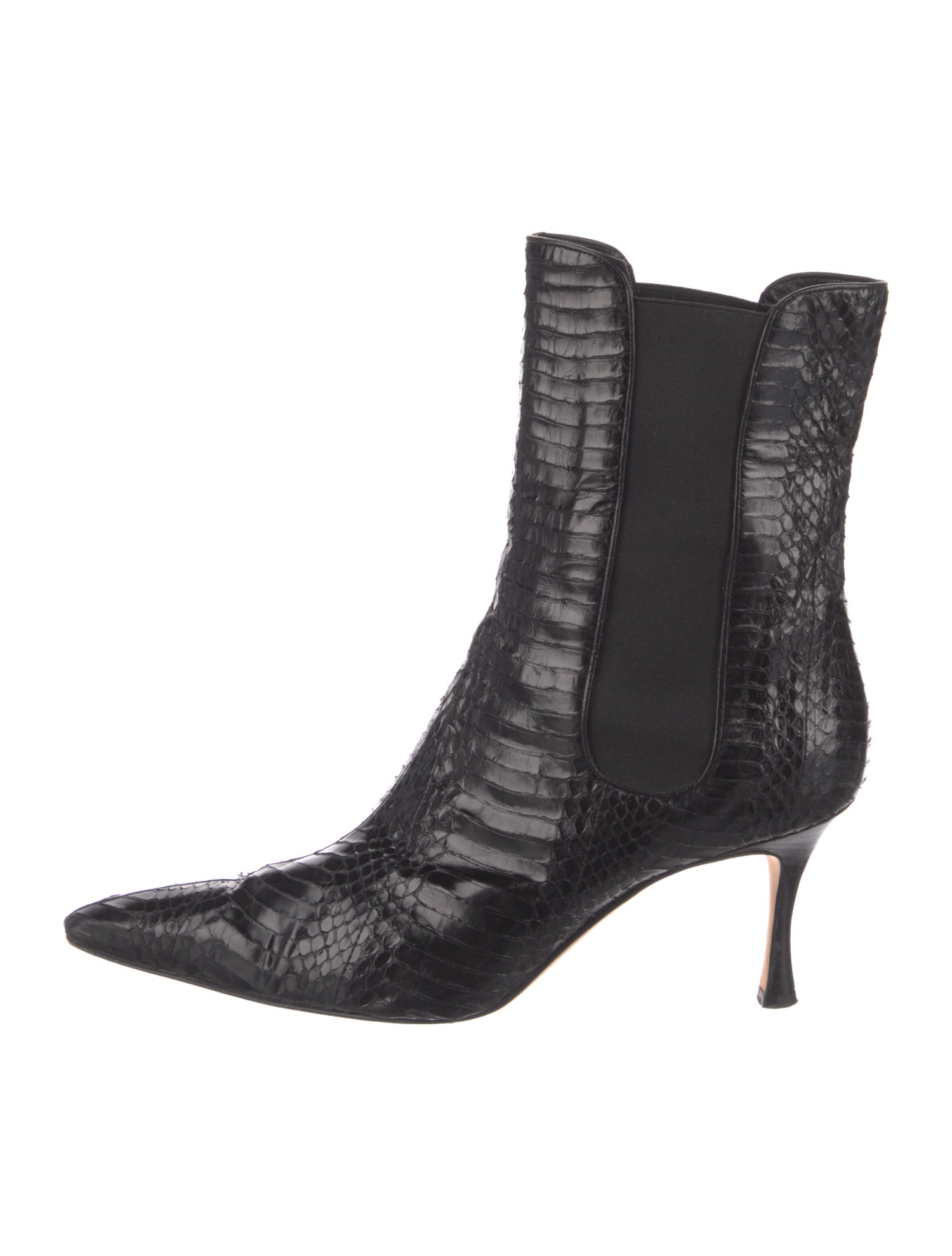 Manolo Blahnik Alligator Animal Print Chelsea Boots