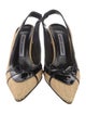 Manolo Blahnik Straw Patterned Slingback Pumps