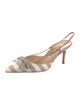 Manolo Blahnik Canvas Colorblock Pattern Slingback Pumps