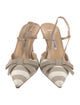 Manolo Blahnik Canvas Colorblock Pattern Slingback Pumps