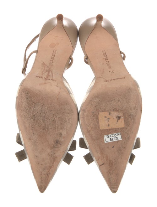 Manolo Blahnik Canvas Colorblock Pattern Slingback Pumps