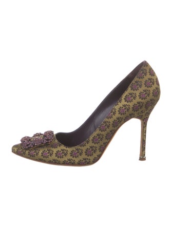 Manolo Blahnik Canvas Printed Pumps