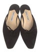 Manolo Blahnik Suede Bow Accents Mules