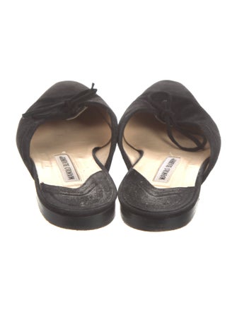 Manolo Blahnik Suede Bow Accents Mules