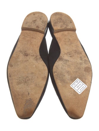 Manolo Blahnik Suede Bow Accents Mules