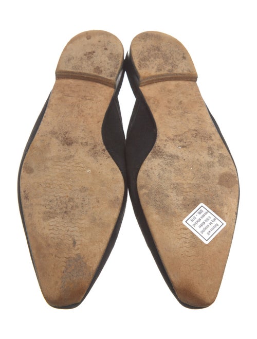 Manolo Blahnik Suede Bow Accents Mules