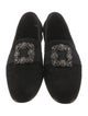 Manolo Blahnik Velvet Crystal Embellishments Loafers