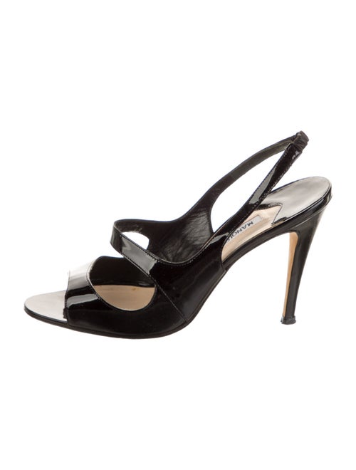 Manolo Blahnik Patent Leather Slingback Sandals