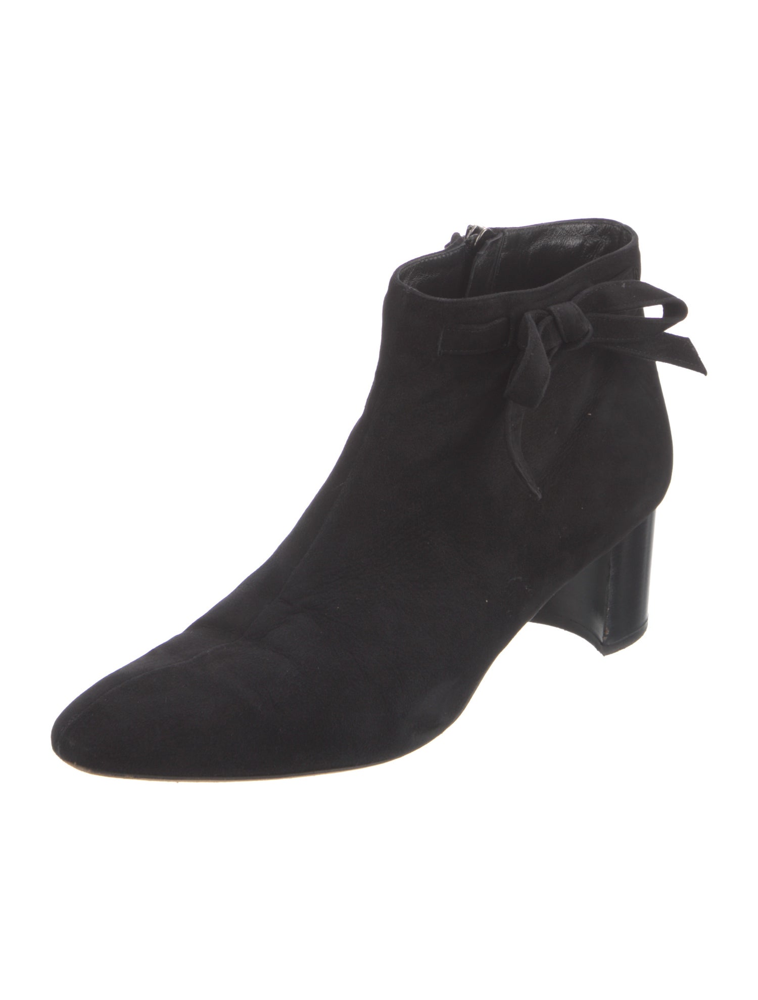 Manolo Blahnik Suede Bow Accents Boots