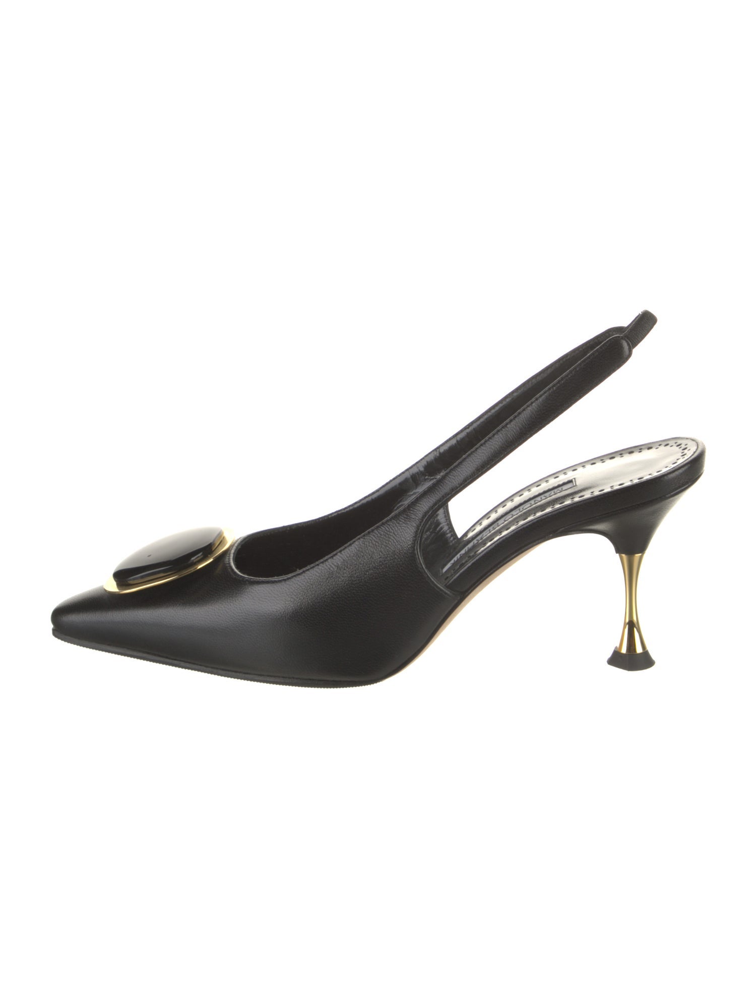Manolo Blahnik Leather Slingback Pumps