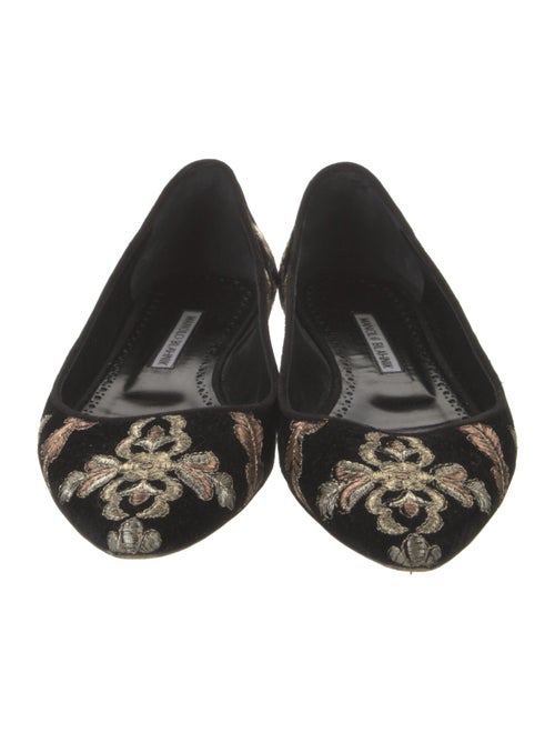 Manolo Blahnik Velvet Printed Flats