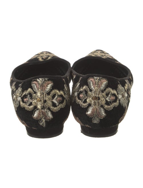 Manolo Blahnik Velvet Printed Flats